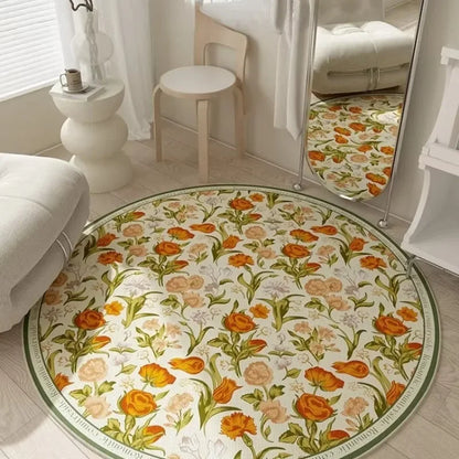 Tapis rond floral