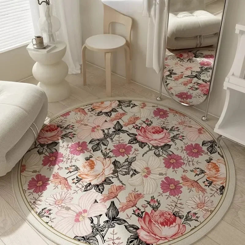 Tapis rond floral