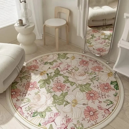 Tapis rond floral