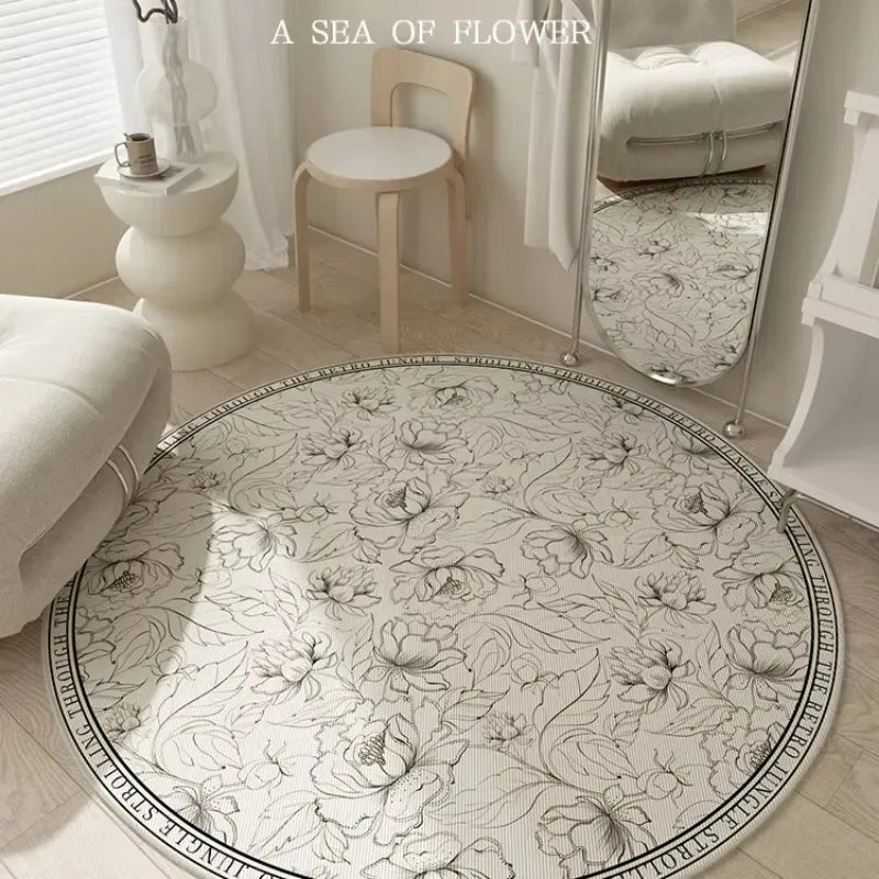 Tapis rond floral