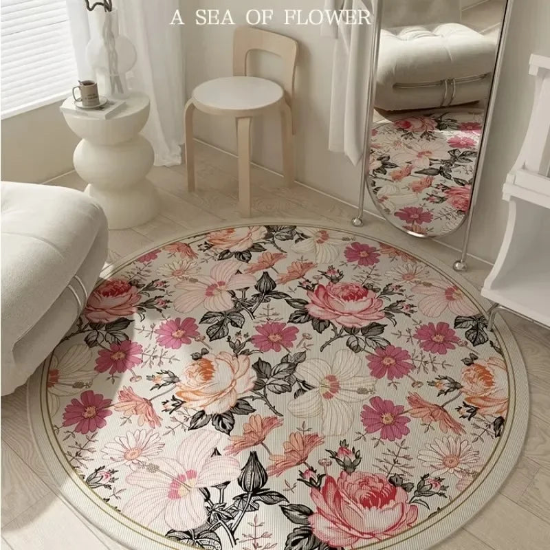 Tapis rond floral