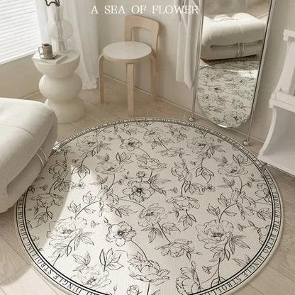 Tapis rond floral