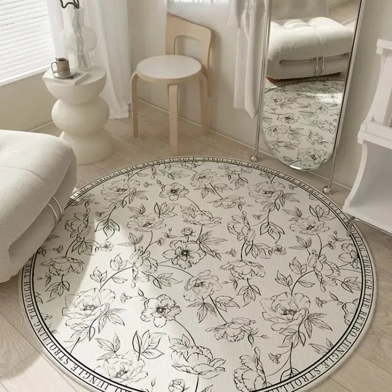 Tapis rond floral